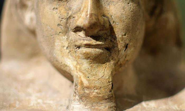 Limestone Block Statue of a person